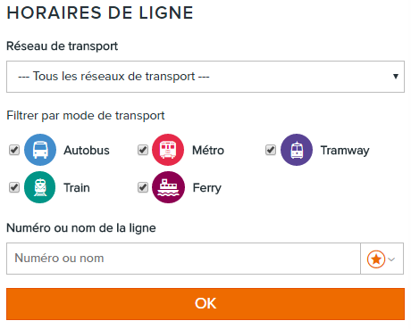 Horaires de lignes