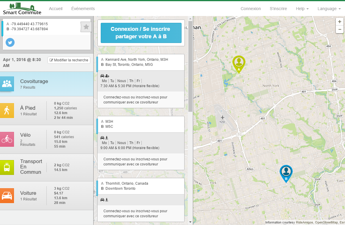 Site web Smart Commute
